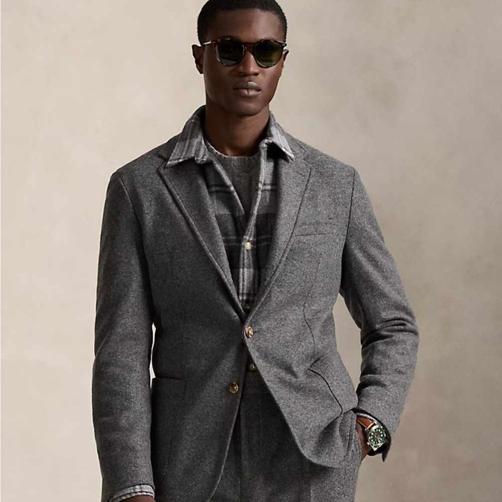 Vintage Ralph Lauren wool cashmere herringbone blazer - Picture 10 of 11